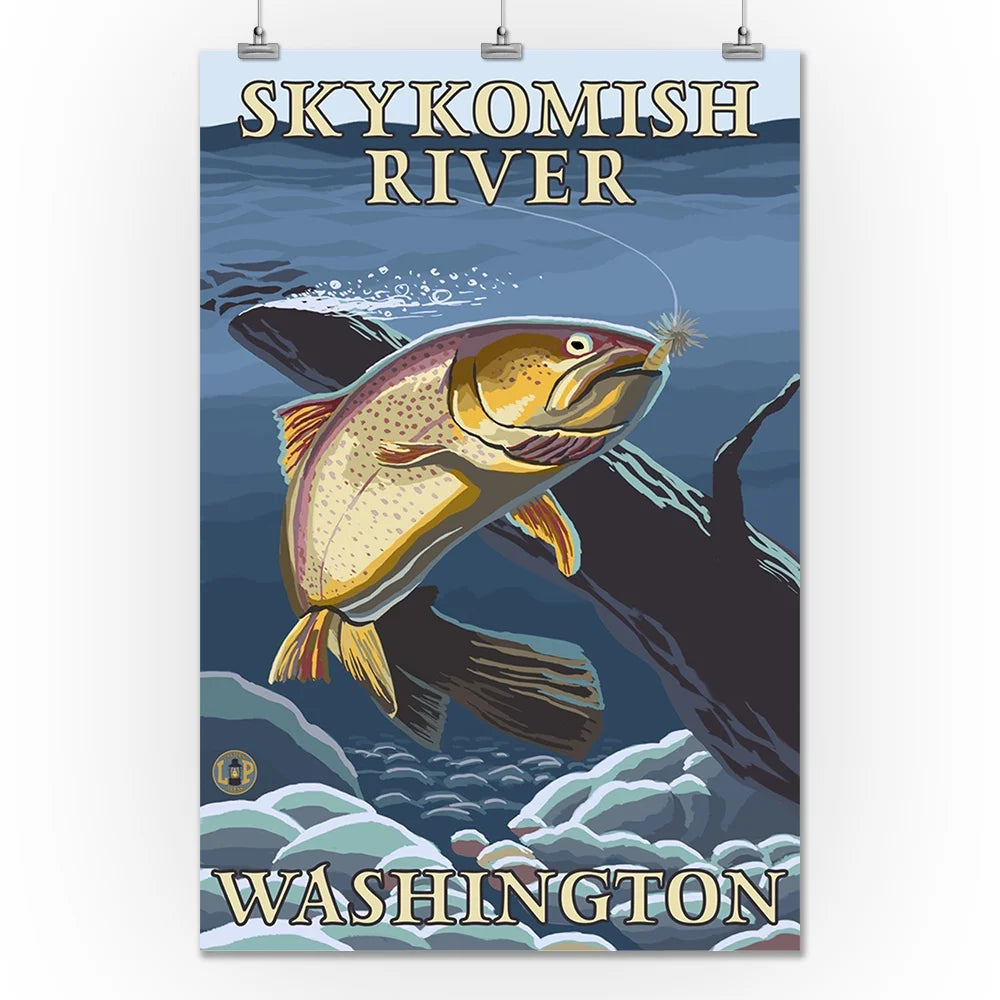 Trout Fishing Cross-Section Poster, 24x36 Giclee Gallery Print S363728