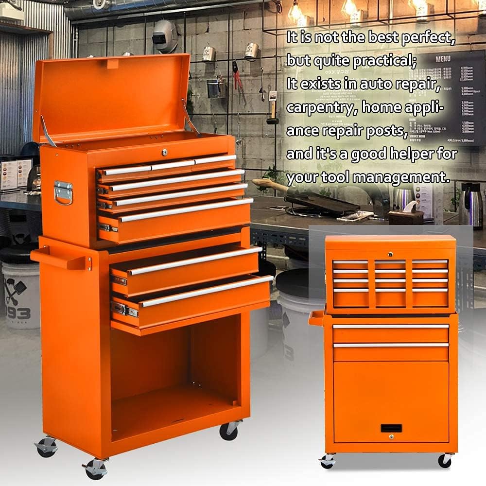 Red Rolling Tool Chest with 4 Wheels and Lock L7787