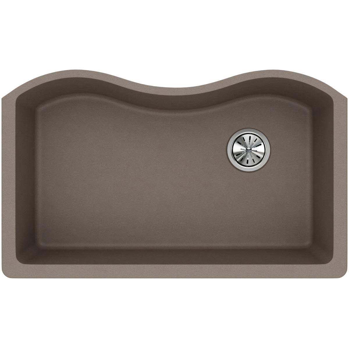 Quartz Classic Single Bowl Undermount Sink, Dusk Gray H464