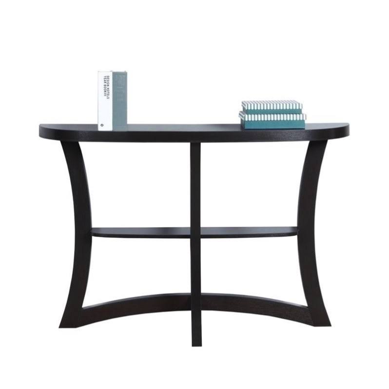 Dark Taupe Half Moon Hall Console Accent Table F8425