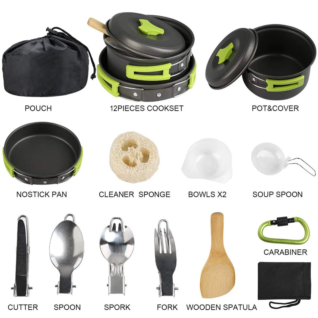 15 Pcs Non Stick Camping Cookware Set L9872