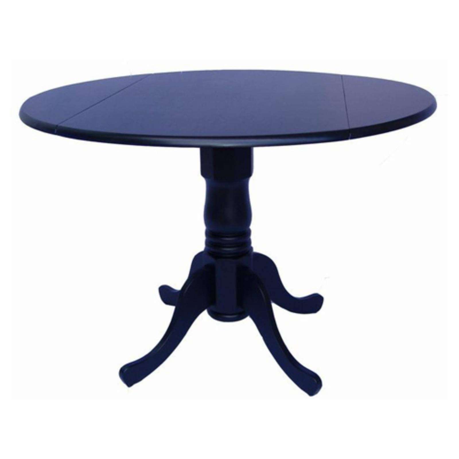 Black Finish Round Drop Leaf Pedestal Table S352