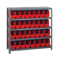 Red 12 inch x 36 inch x 39 inch Shelf Bin Unit W3057