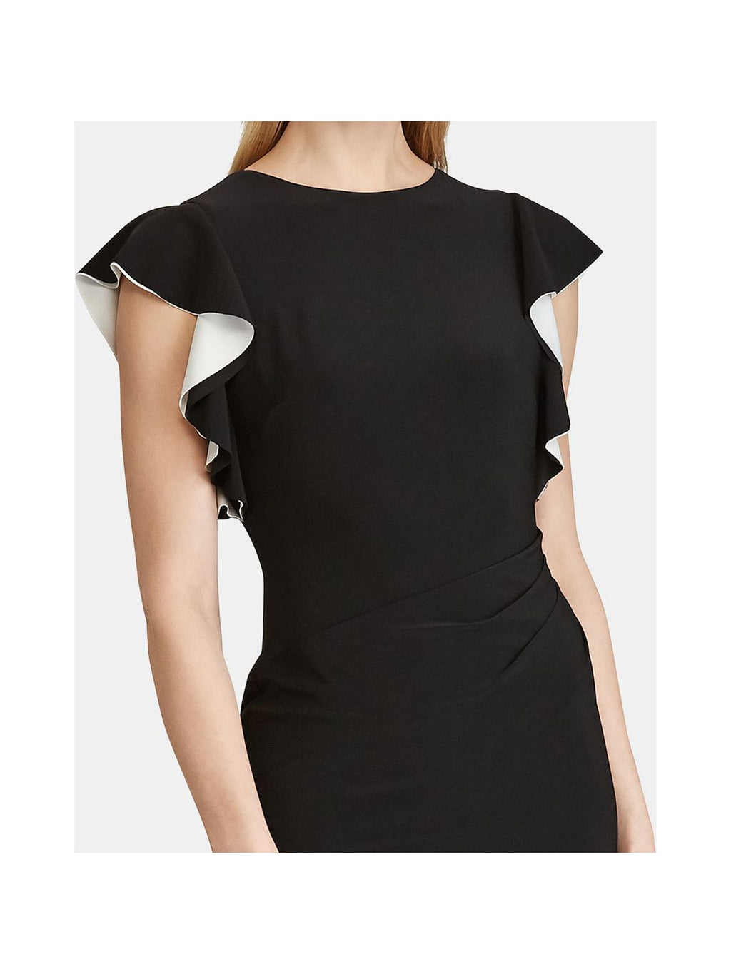 Black Crew Neck Sheath Dress Petites 2P Z25783