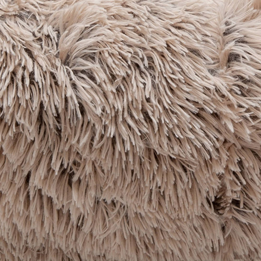 Taupe Jumbo Long Fur Donut Dog Bed Q671187
