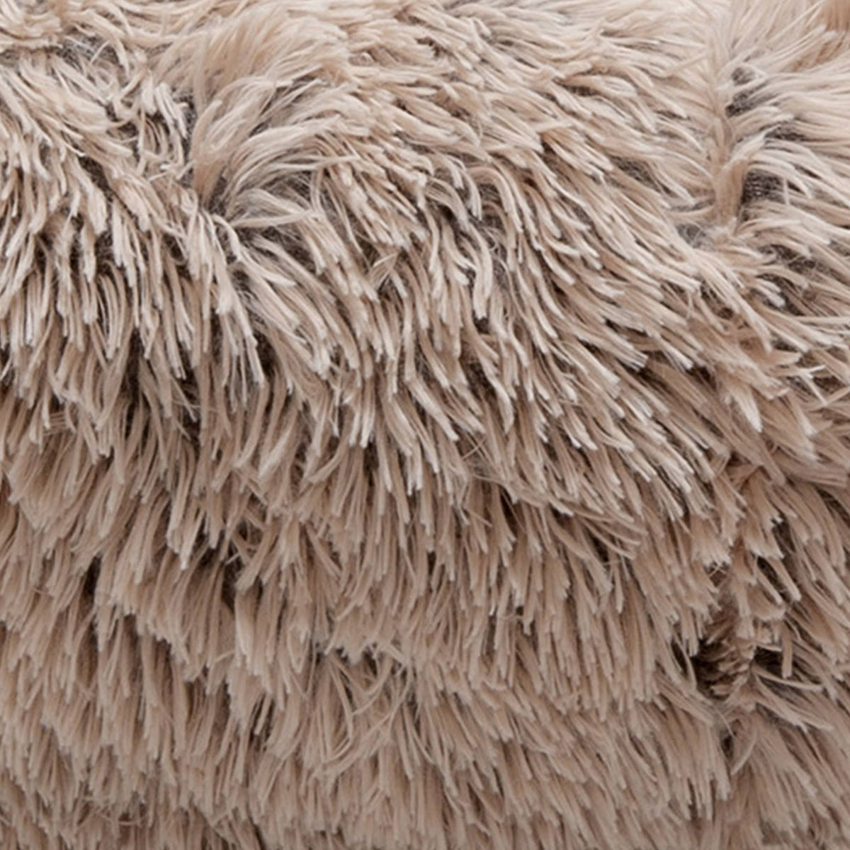 Taupe Jumbo Long Fur Donut Dog Bed Q671187