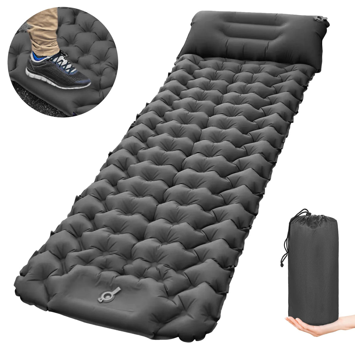 Ultralight Inflatable Camping Sleeping Pad with Pillow R23485