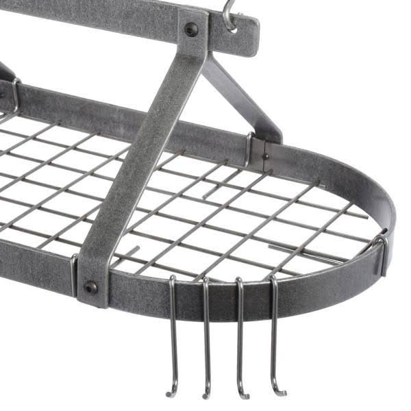 Hammered Steel Oval Pot Rack W259