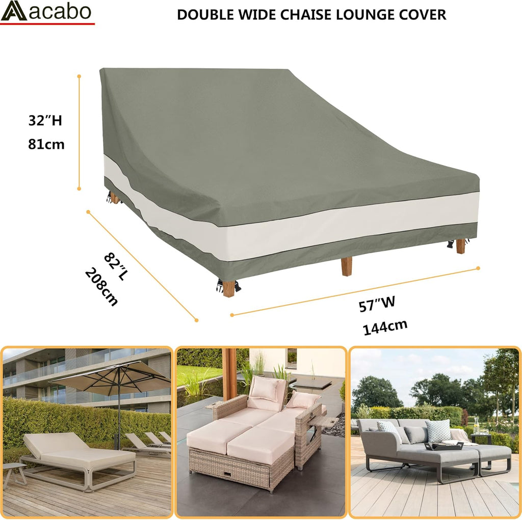 Double Wide Patio Chaise Lounge Chair Cover 82Inch Heavy Duty Waterproof X229
