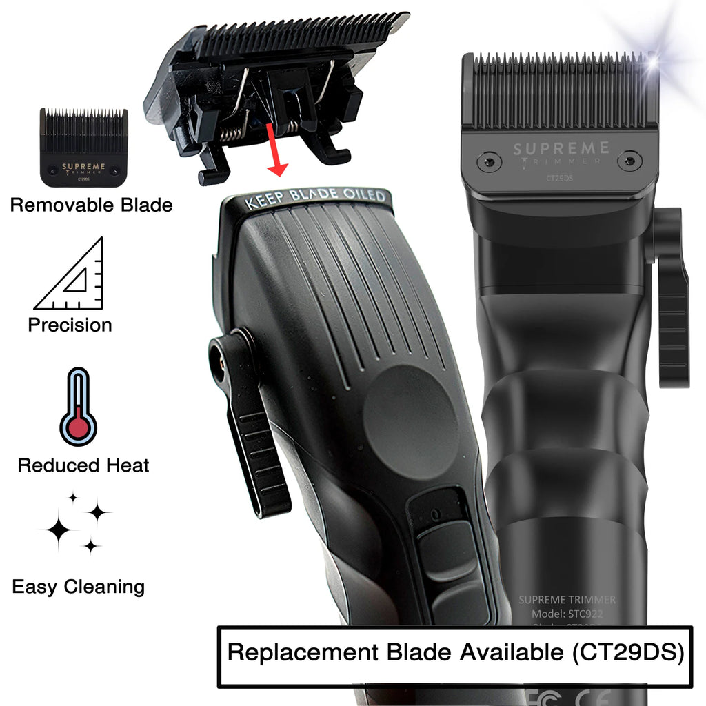 Black Cordless Hair Clipper with Removable Blades L170363