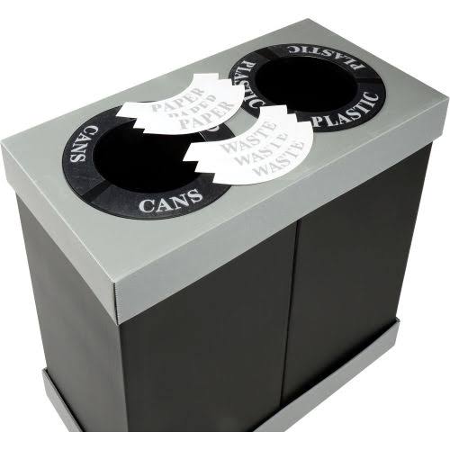 Recycling Center Trash Can, 65.3 gal, Polyethylene R865139