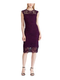 Purple Cap Sleeve Sheath Evening Dress G514