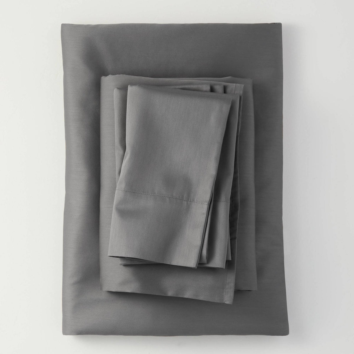 California King 300 Thread Count Solid Sheet Set Dark Gray D7032