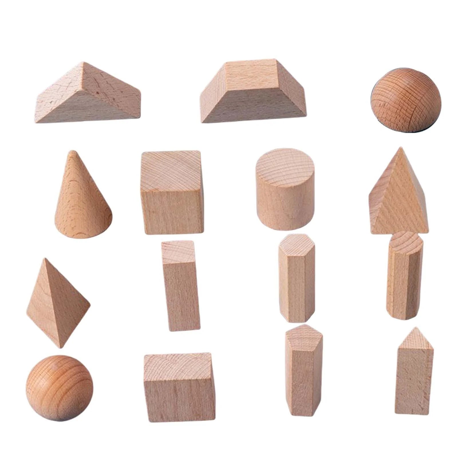 Wood Geometric Solids Math Toys S8198