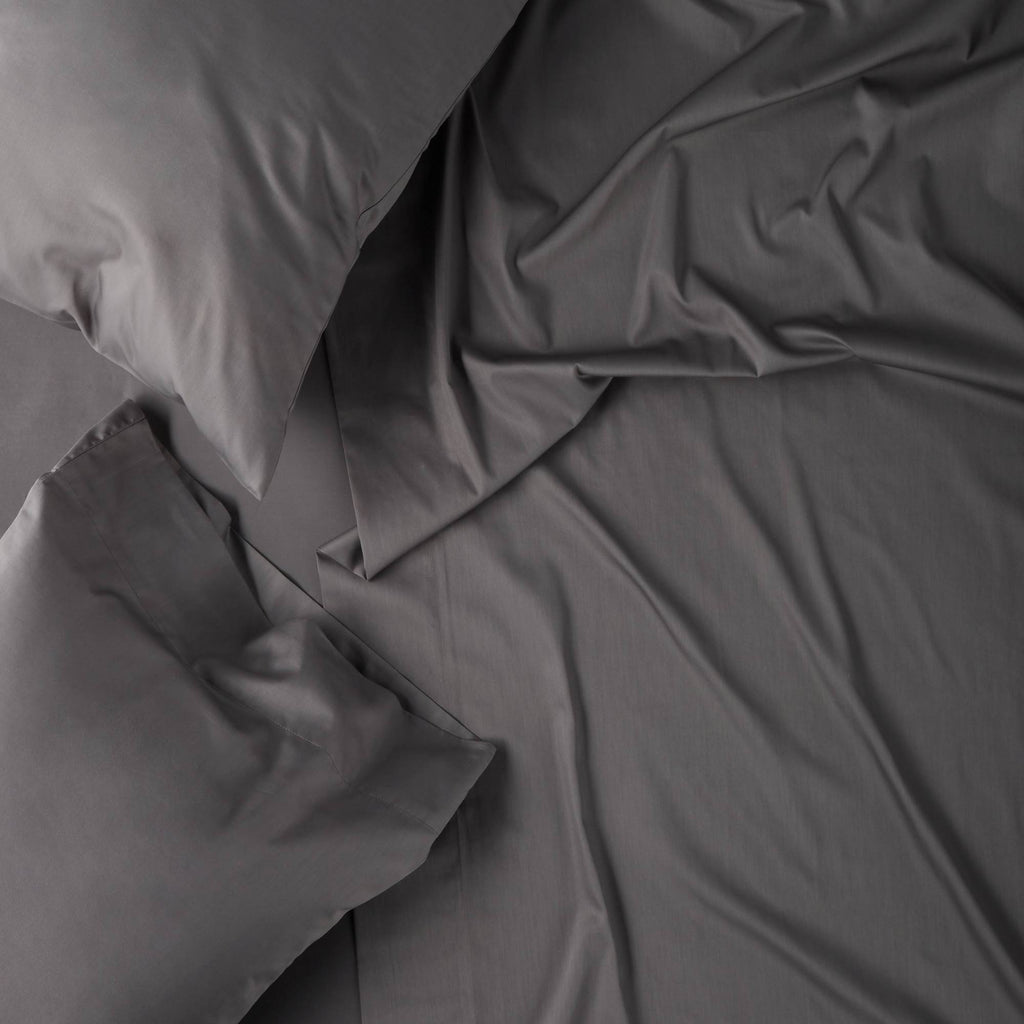 California King 300 Thread Count Solid Sheet Set Dark Gray D7032