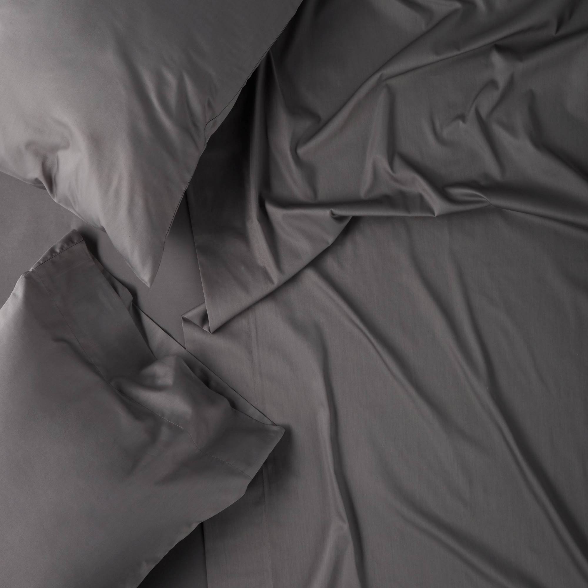 California King 300 Thread Count Solid Sheet Set Dark Gray D7032