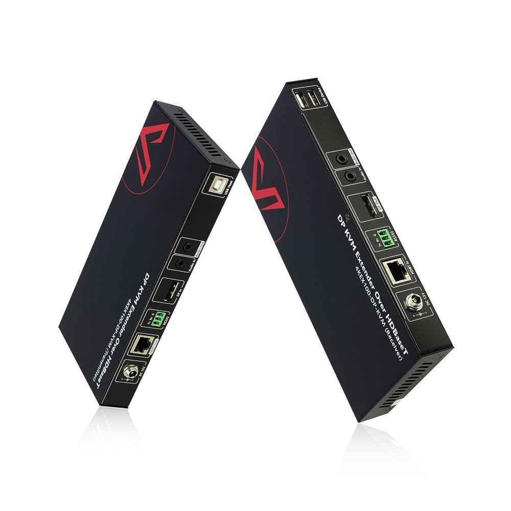 HDBaseT DisplayPort KVM Extender, 4K@30Hz/1080P@120Hz, 2 USB 2.0 Port, Pack of 2 Y319012