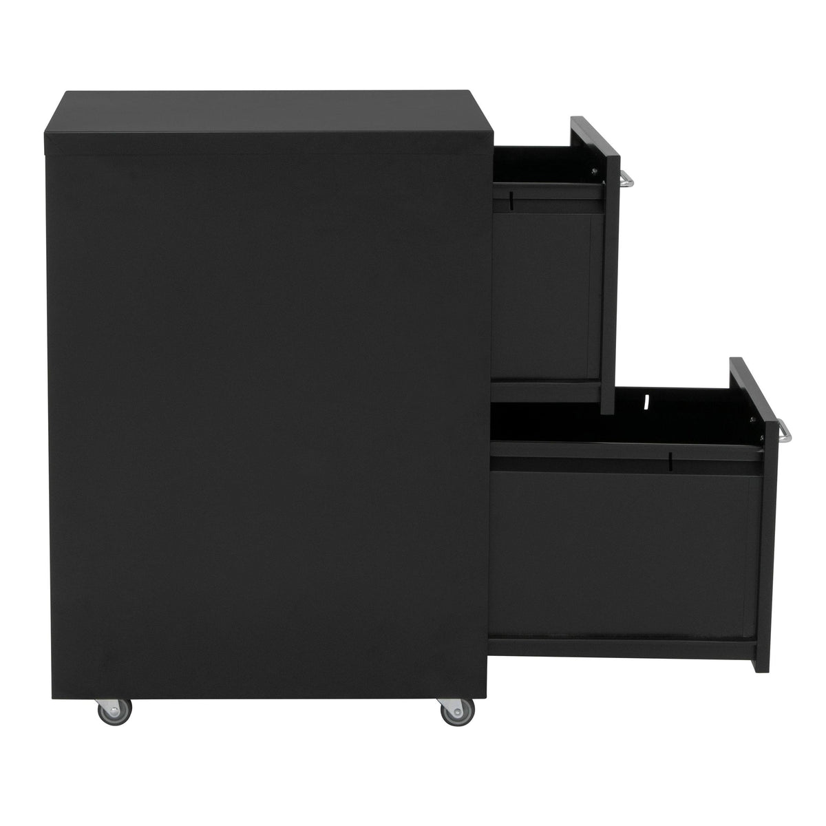 Black Metal 2-Drawer Mobile File Cabinet V399
