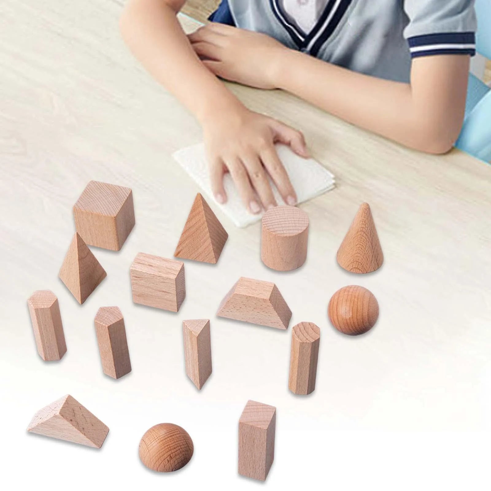 Wood Geometric Solids Math Toys S8198