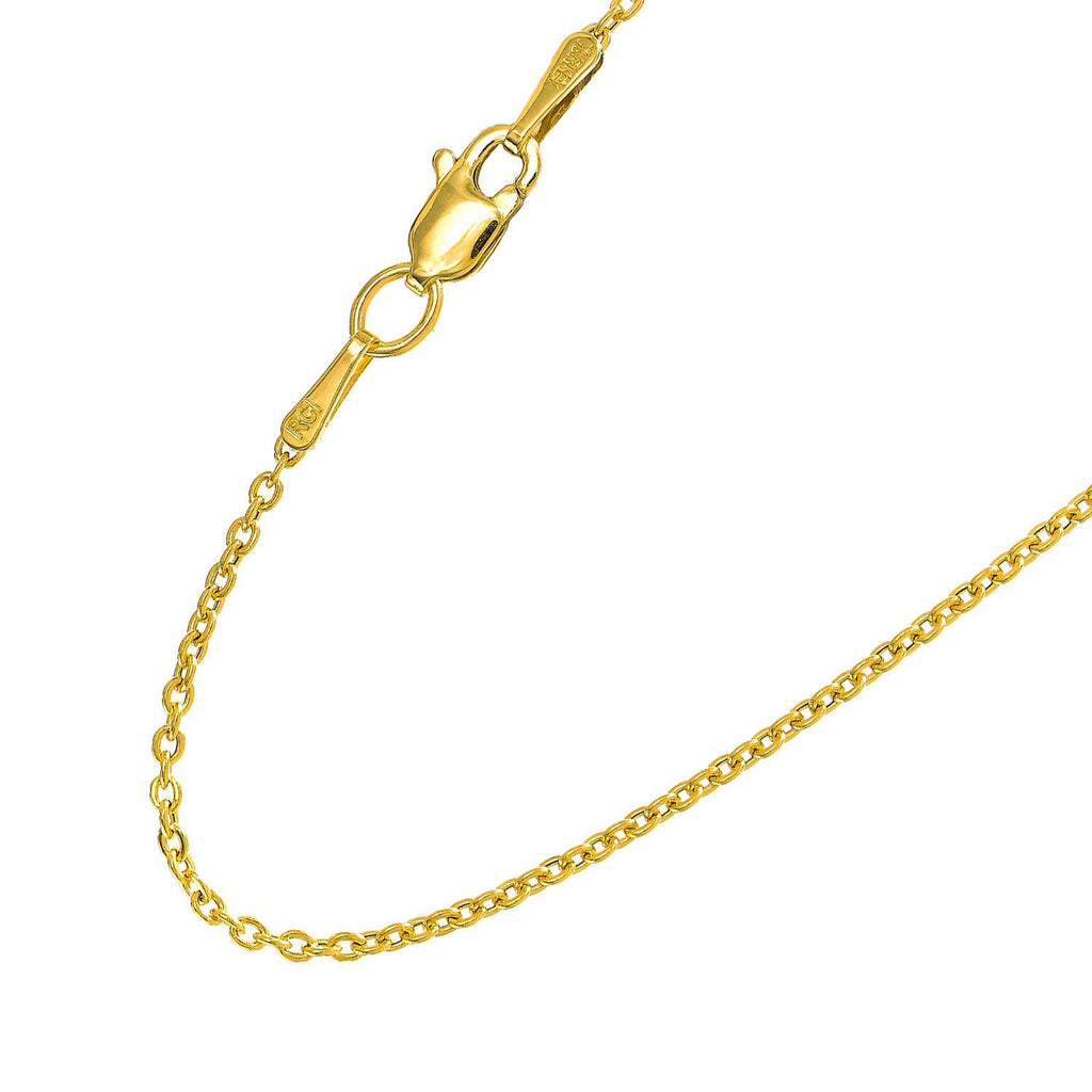 14k Yellow Gold 1.5 mm Chain Necklace, Lobster Claw Clasp - 16 Inches, 1.3gr. O394