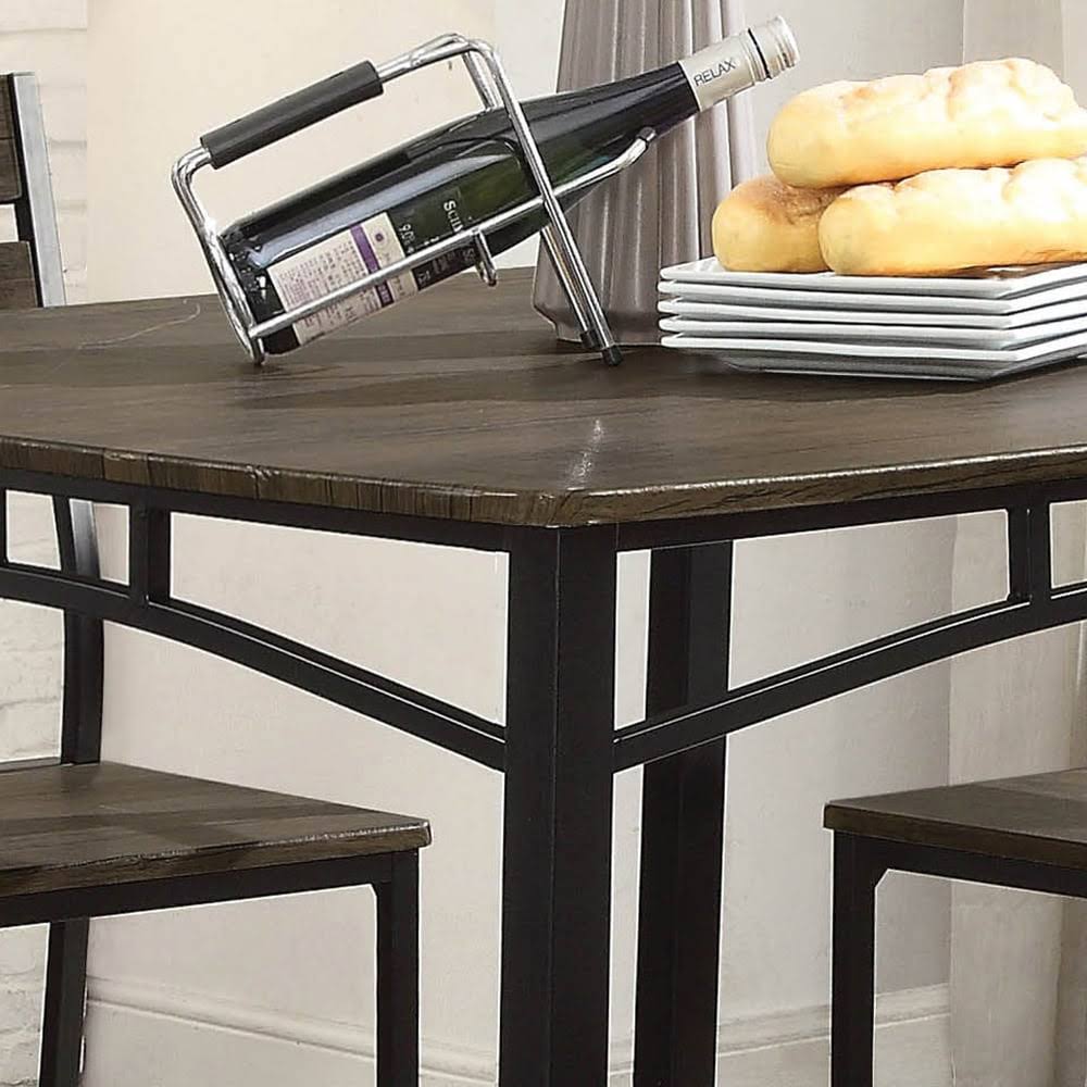 Rustic Brown Metal 5-Piece Counter Set U986178