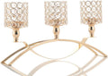 Gold Crystal 3 Arms Candle Holders Centerpieces Z56161