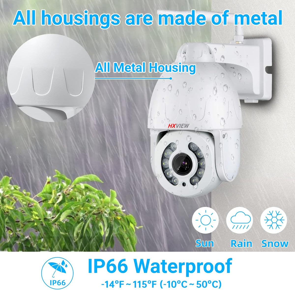 5MP WiFi Wireless Spotlight Camera with 5X Optical Zoom J118
