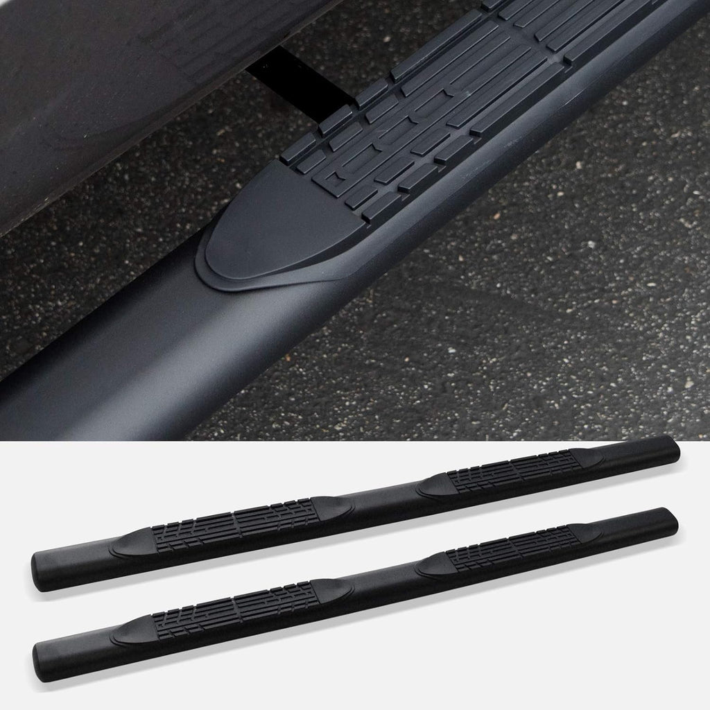 4 Oval Side Step Nerf Bars Matte Black V736