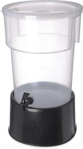 Polypropylene Round Beverage Dispenser with Base, 5 gal. Capacity, Black, Pack of 2 F36449