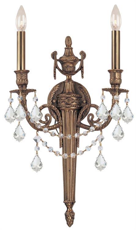 Cast Brass Wall Mount 2 Light Sconce F3087