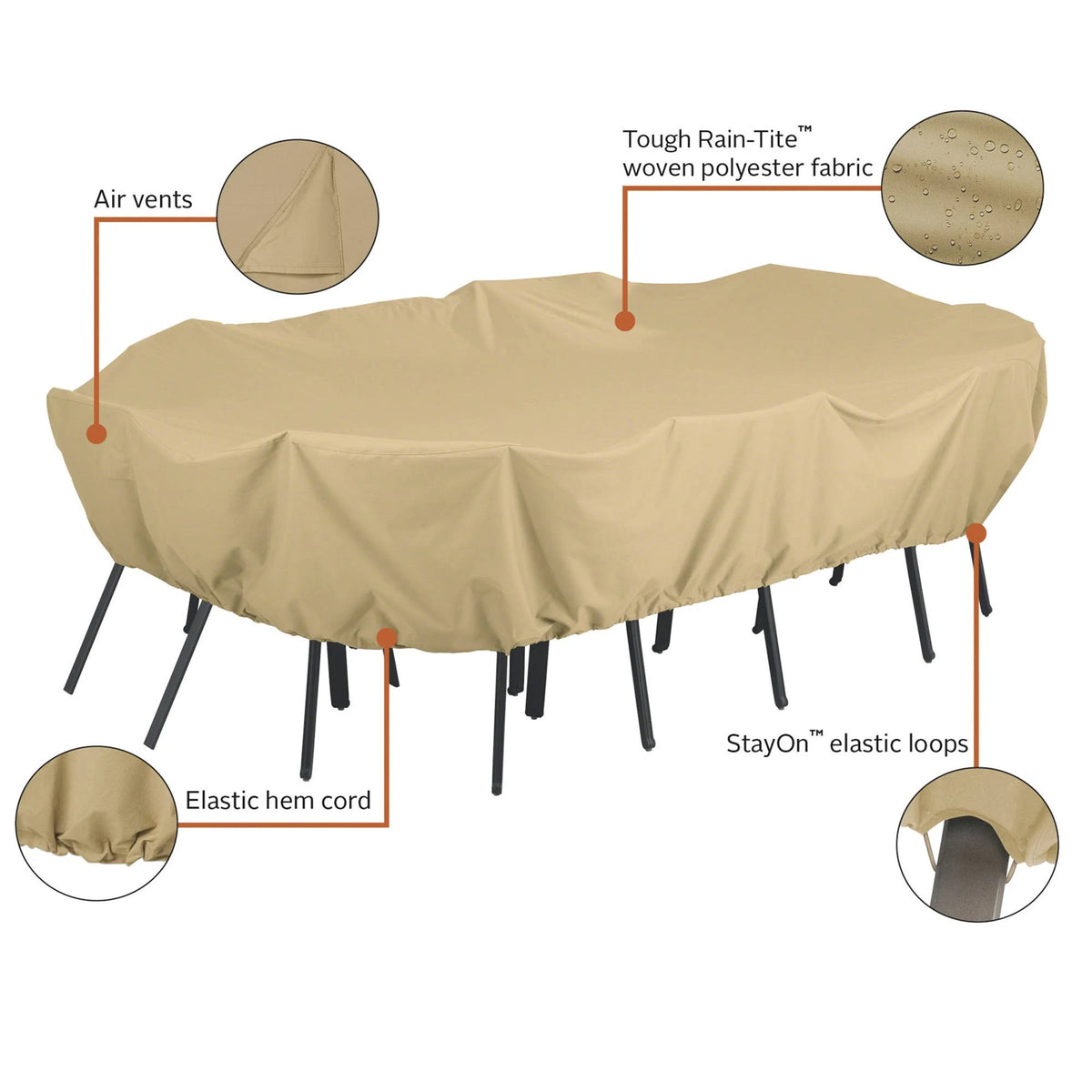 Terrazzo Patio Table & Chair Set Cover X98823