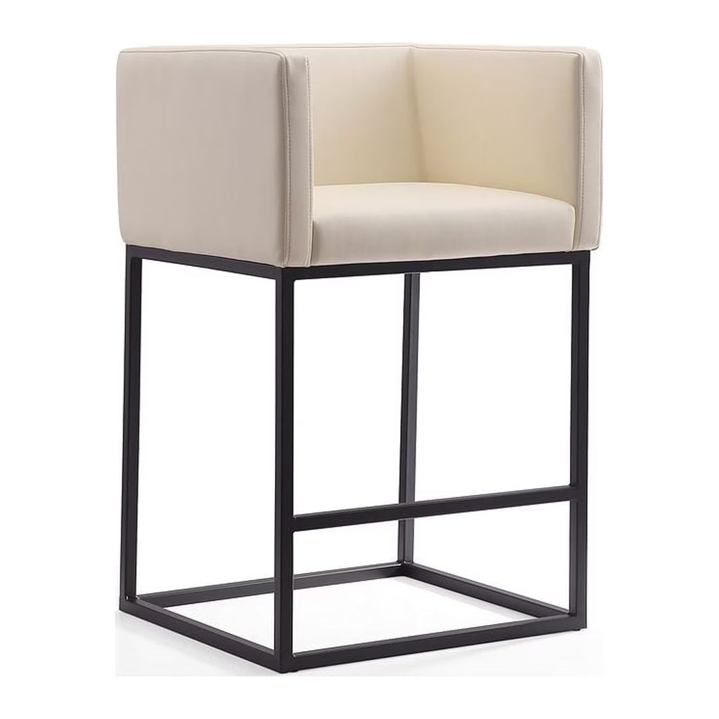 Cream Faux Leather Counter Stool Z5463