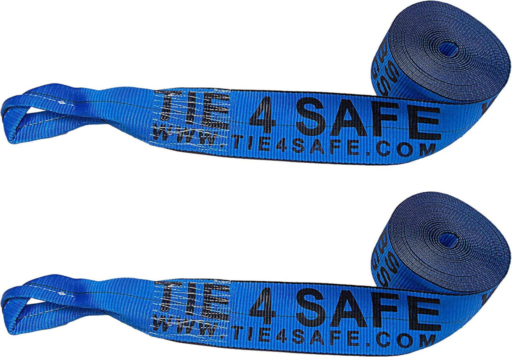 4 x 30' Heavy Duty Twisted Loop Winch Strap Tie Down (Yellow, 10 - Pack) P282