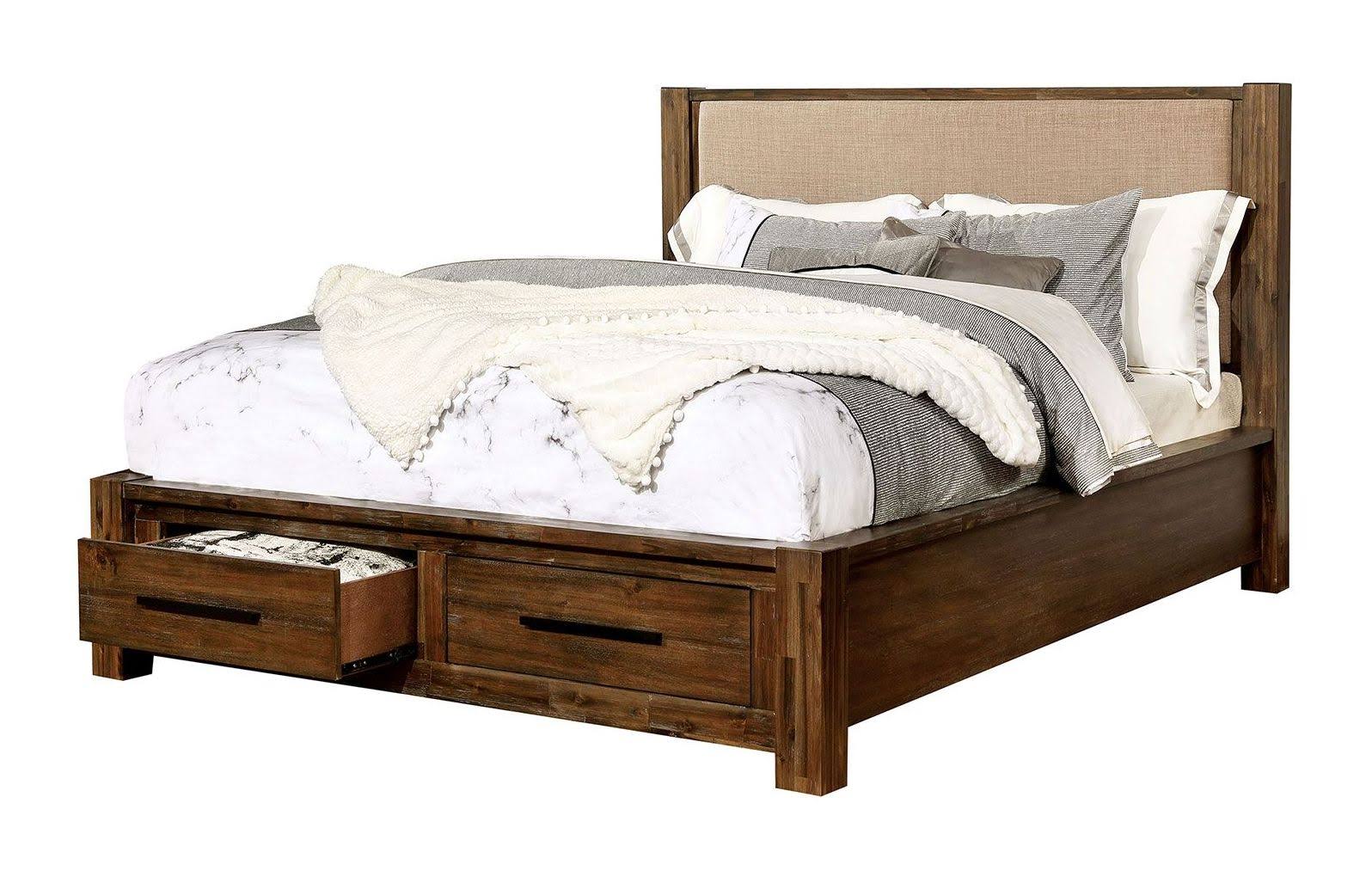 Walnut Tan Full Bed A618