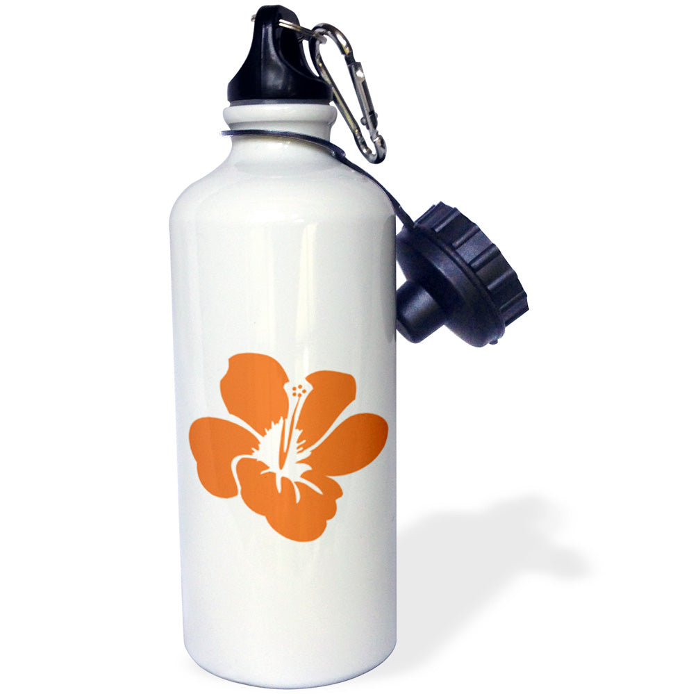 Orange Hibiscus Flower Sports Water Bottle G942