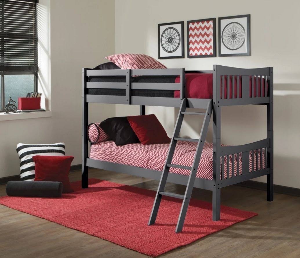 Twin Over Twin Bunk Bed, Gray Z784767