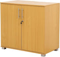 Beech Storage Cabinet 2 Door Locking Cupboard Bookcase W669
