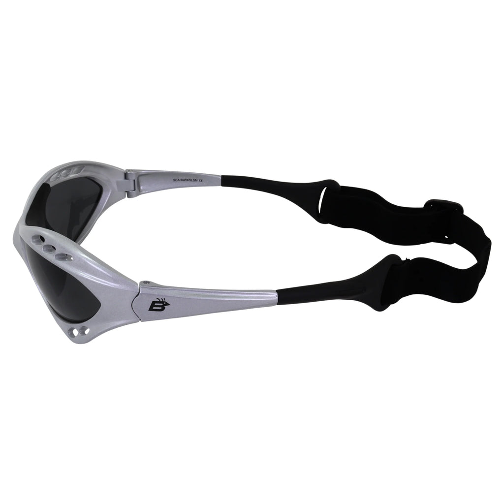 3 Pairs Padded Polarized Sunglasses w/Strap Silver Frame w/Smoke Lens & Black Frames w/Blue & Pink Mirror Lenses O987690