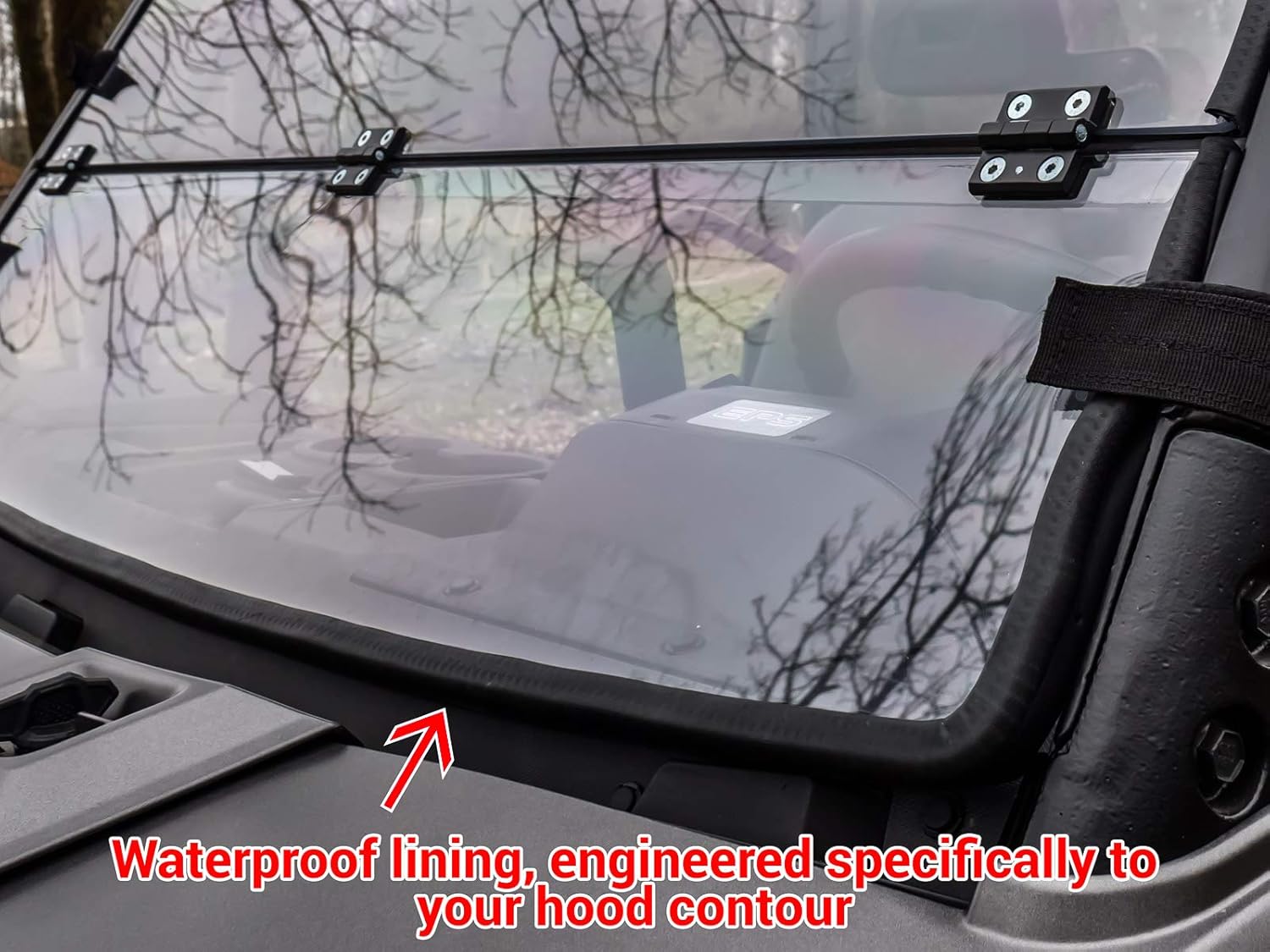 Flip Down Windshield for Polaris Ranger XP 570, Clear Standard Polycarbonate C9862