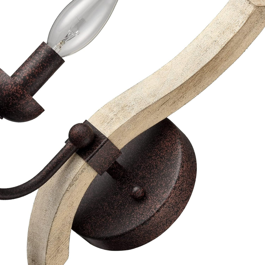 Farmhouse Wooden Wall Sconces Set of Two R594