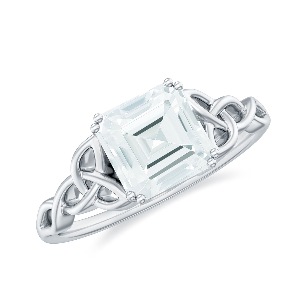 2 CT Asscher Cut Moissanite Solitaire Engagement Ring, 925 Sterling Silver, US 11.00 Q441986