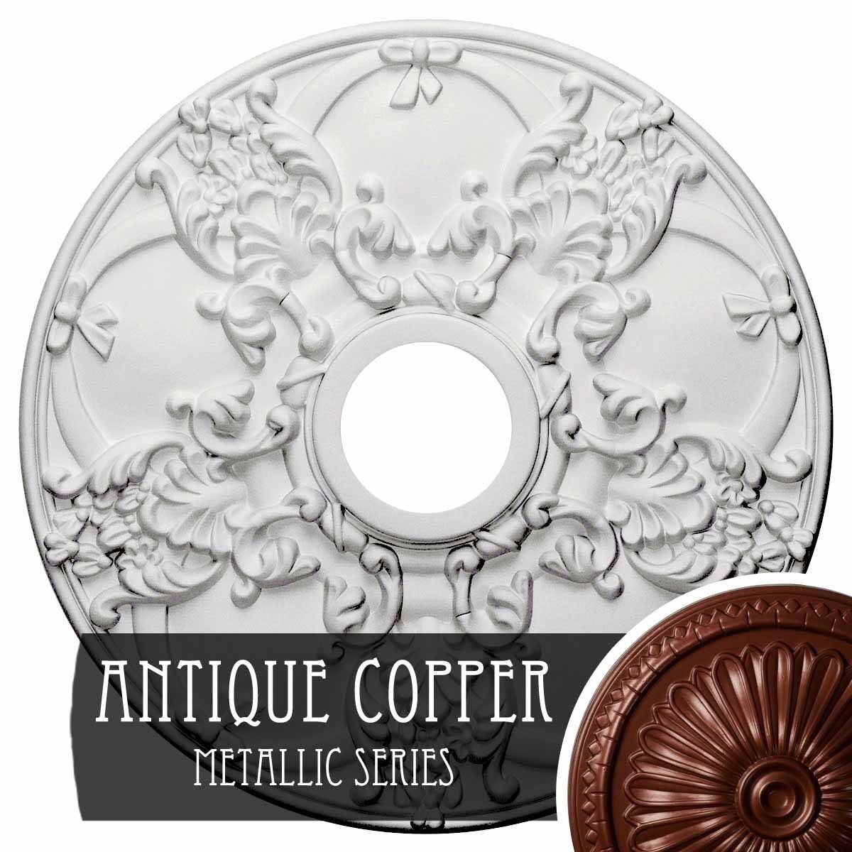18x22OD x 3 1/2x22ID x 1 3/8x22P Hand-Painted Stone Hearth Crackle Ceiling Medallion P538