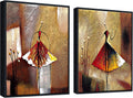 Framed Art Ballet Dancers Hand Painted Abstract Canvas Wall Art with Black Frame C951161