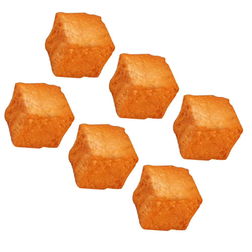 6 Pcs Simulated Tofu Kitchen Fake Fish Prop Restaurant Food Toys Photo Props J5442