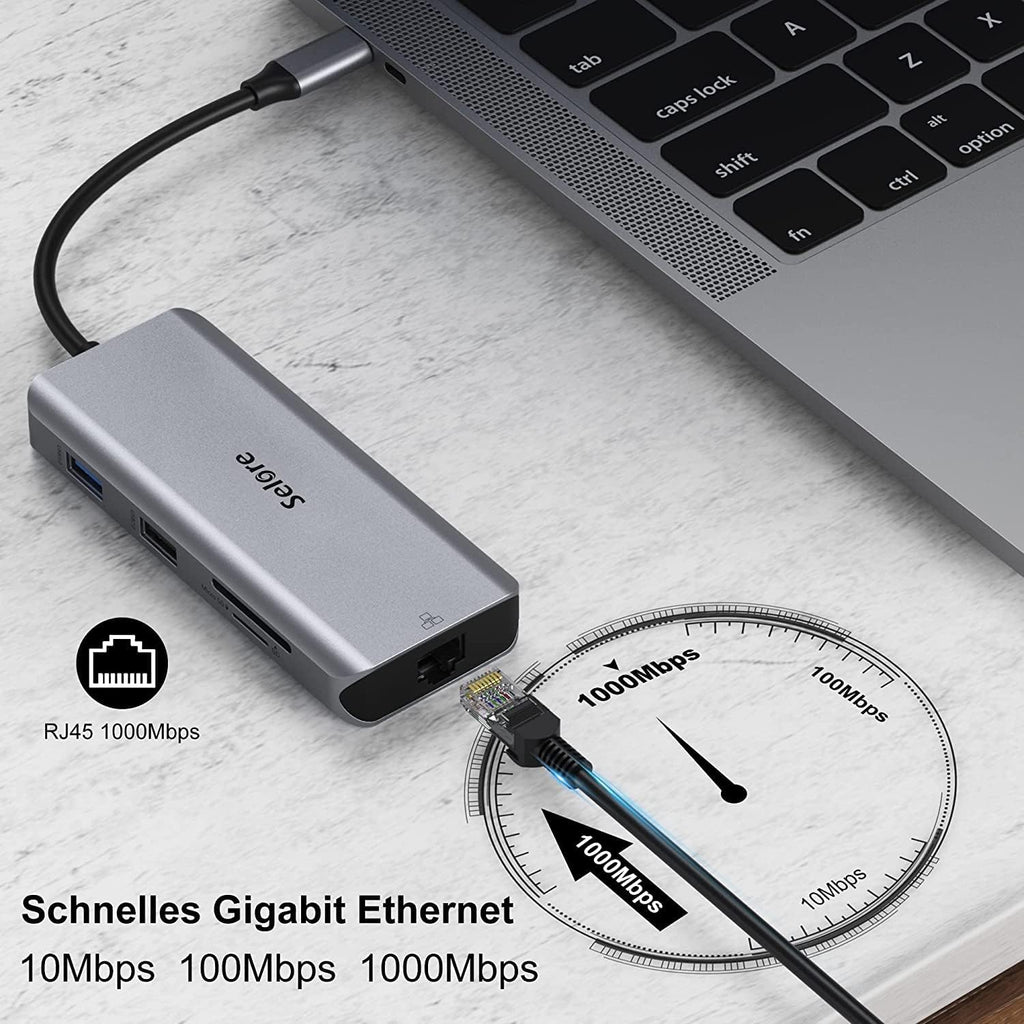 USB C Docking Station Dual Monitor, 9 in 1 USB C Hub, Ethernet, 2 USB 3.0, 1 USB 2.0, SD/TF Card Reader, 100W PD, Pack of 2 V54599