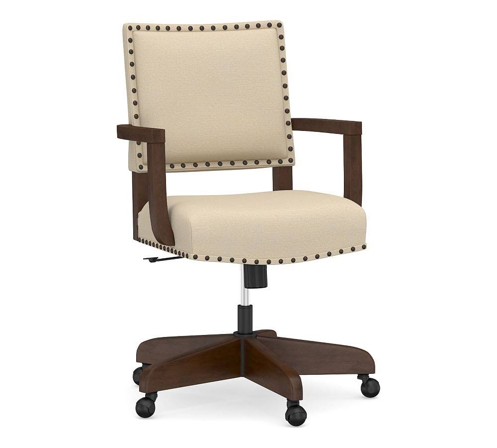 Espresso Base Upholstered Swivel Desk Chair C301006