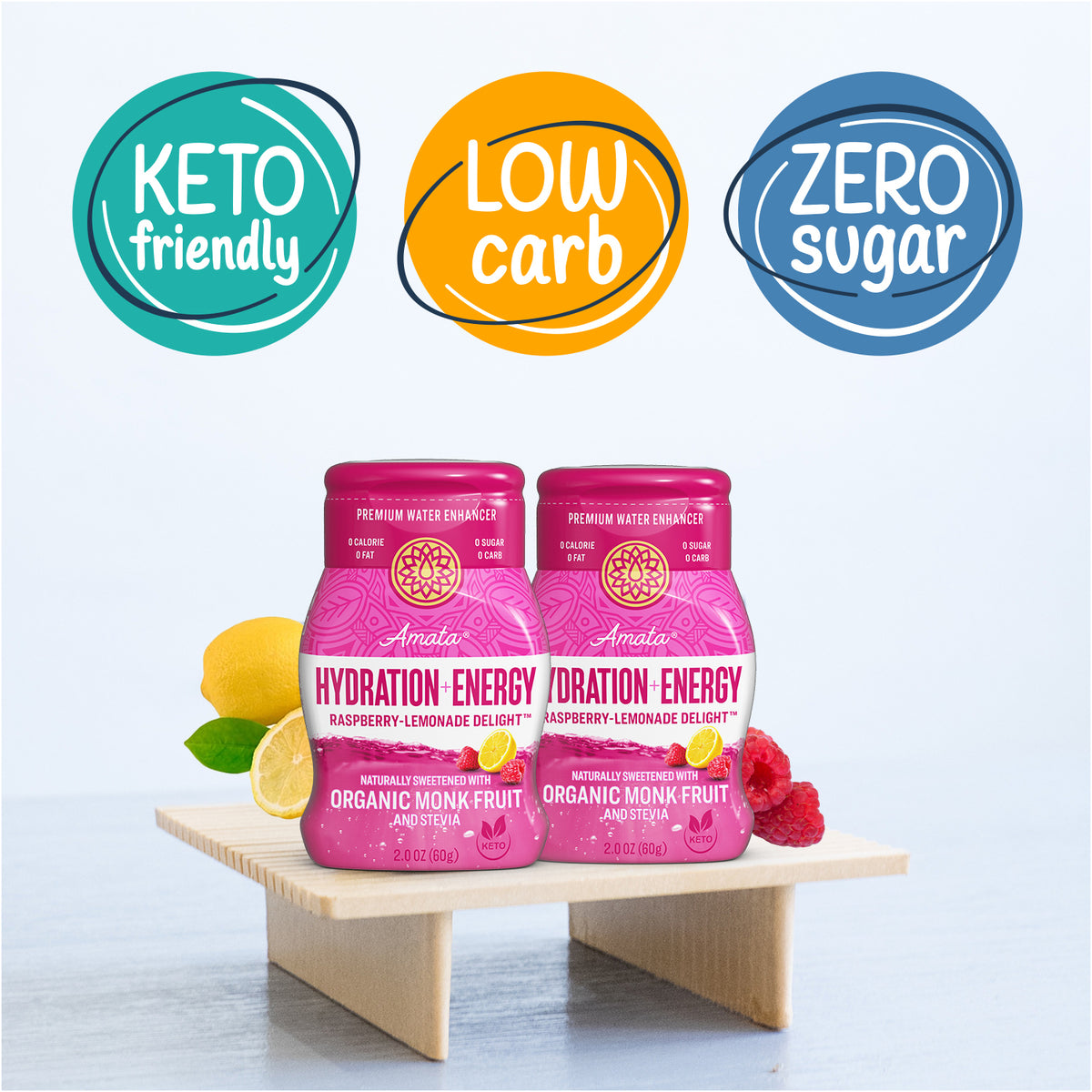 Liquid Hydration Sweetened with Organic Monk Fruit & Stevia, Zero Calories, Low Carb, No Sugar, Vegan, Classic Variety (80 Servings, Pack of 4) C733457