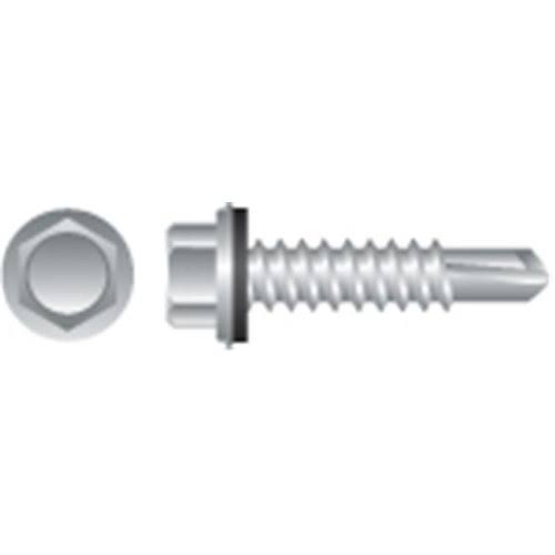 Zinc Plated Self-Drilling Screws with Bonded Washer 500ct J29268