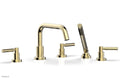 Three Lever Handle Widespread Roman Tub Faucet with Handshower I428