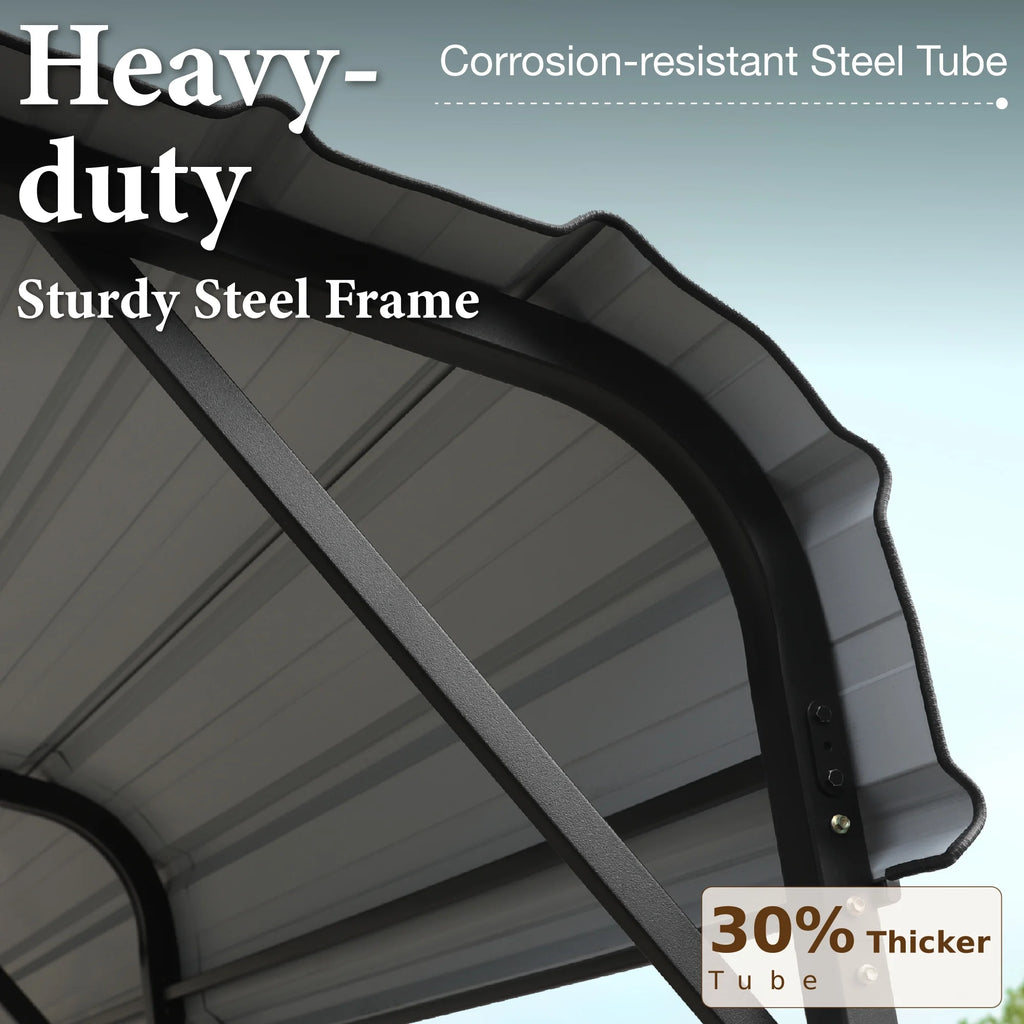 20 x 20 ft Metal Carport with Galvanized Steel Roof T12921